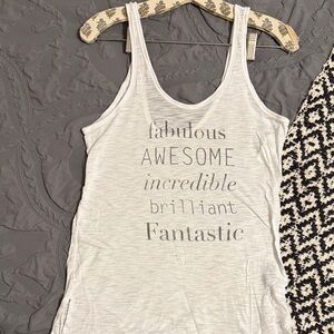 Women's White Graphic Tank Top - Fabulous Awesome Incredible Brilliant Fantastic